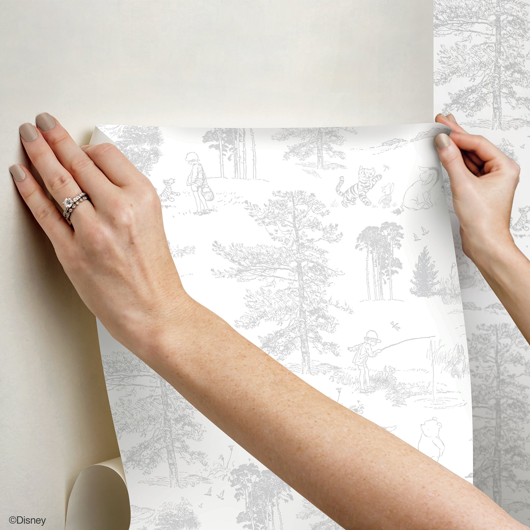 Winnie The Pooh P&S Wallpaper - how to stick