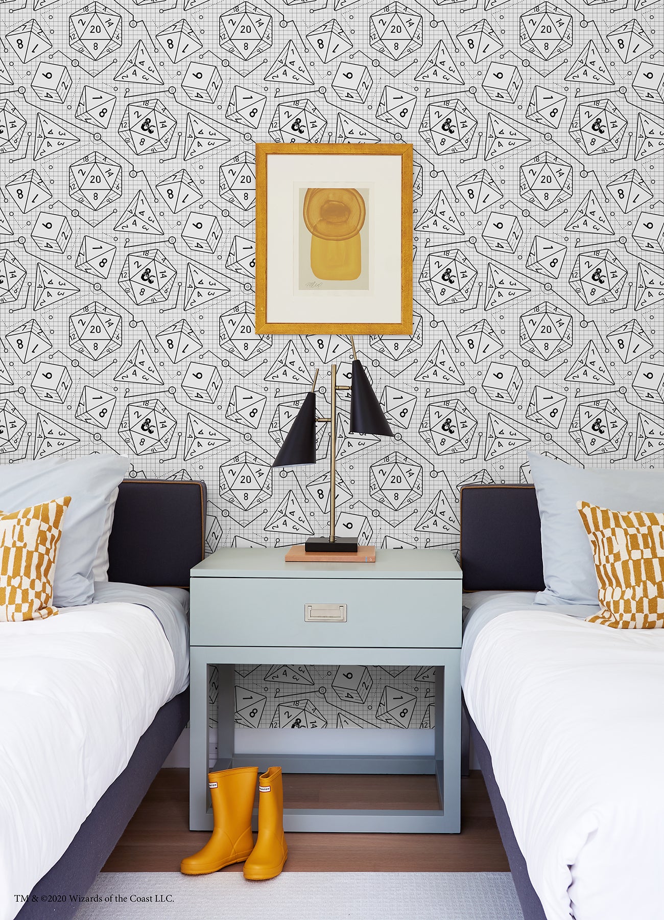 Dragons Peel and Stick Wallpaper in a room setting