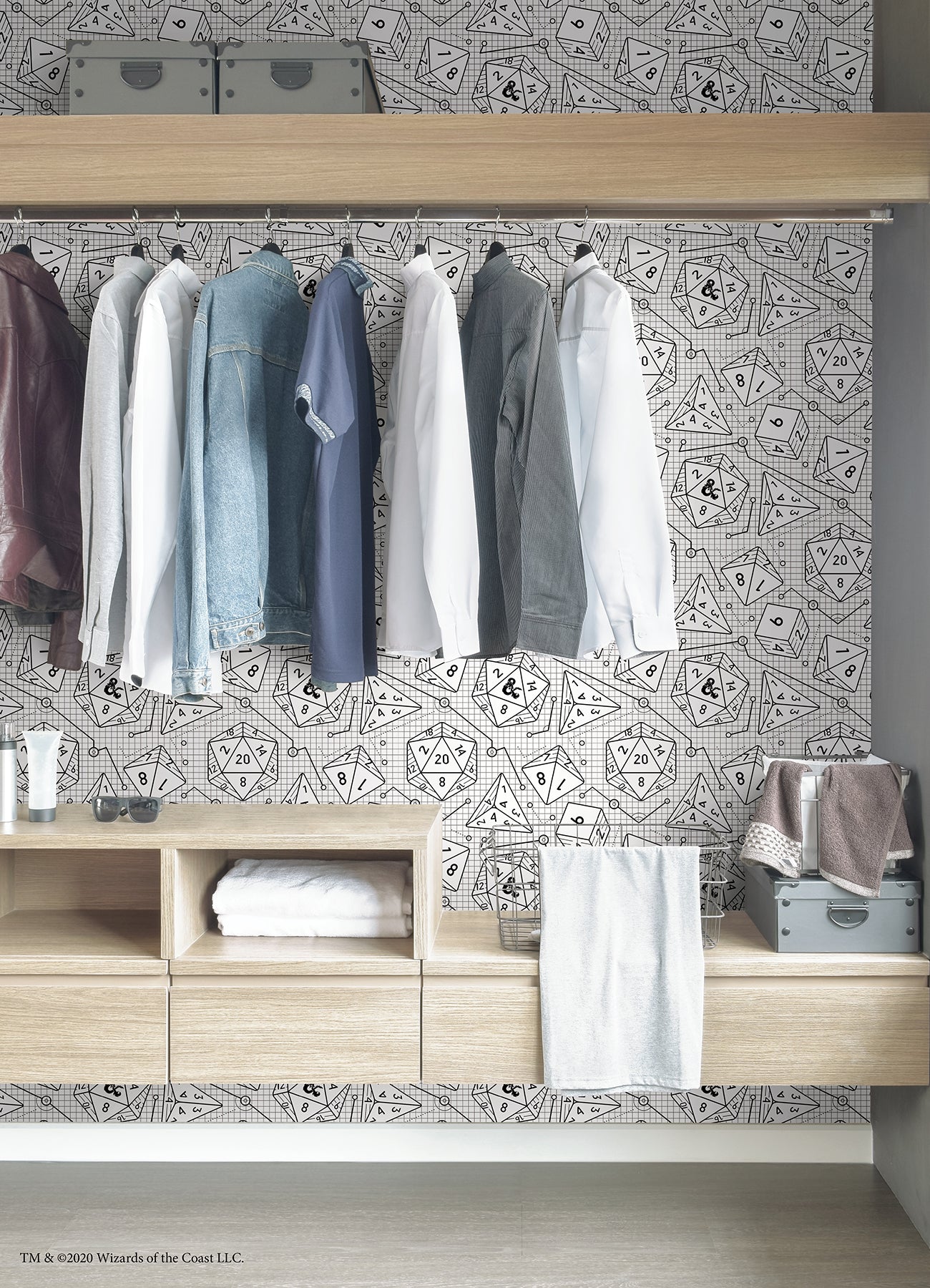Dragons Peel and Stick Wallpaper in a room setting