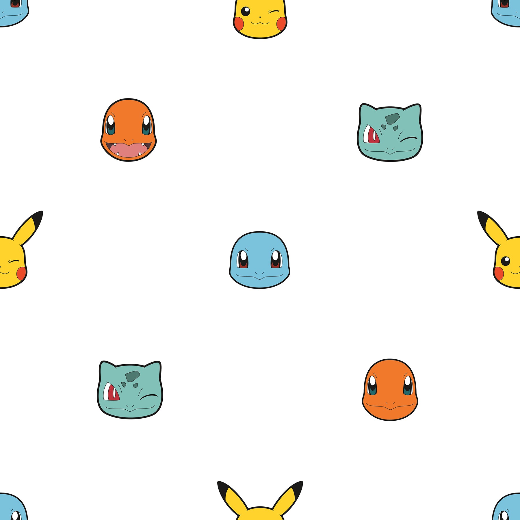 Pokémon Character Faces P&S Wallpaper by WallPops