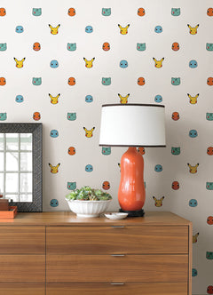 Pokémon Character Faces Peel and Stick Wallpaper