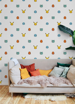 Pokémon Character Faces Peel and Stick Wallpaper