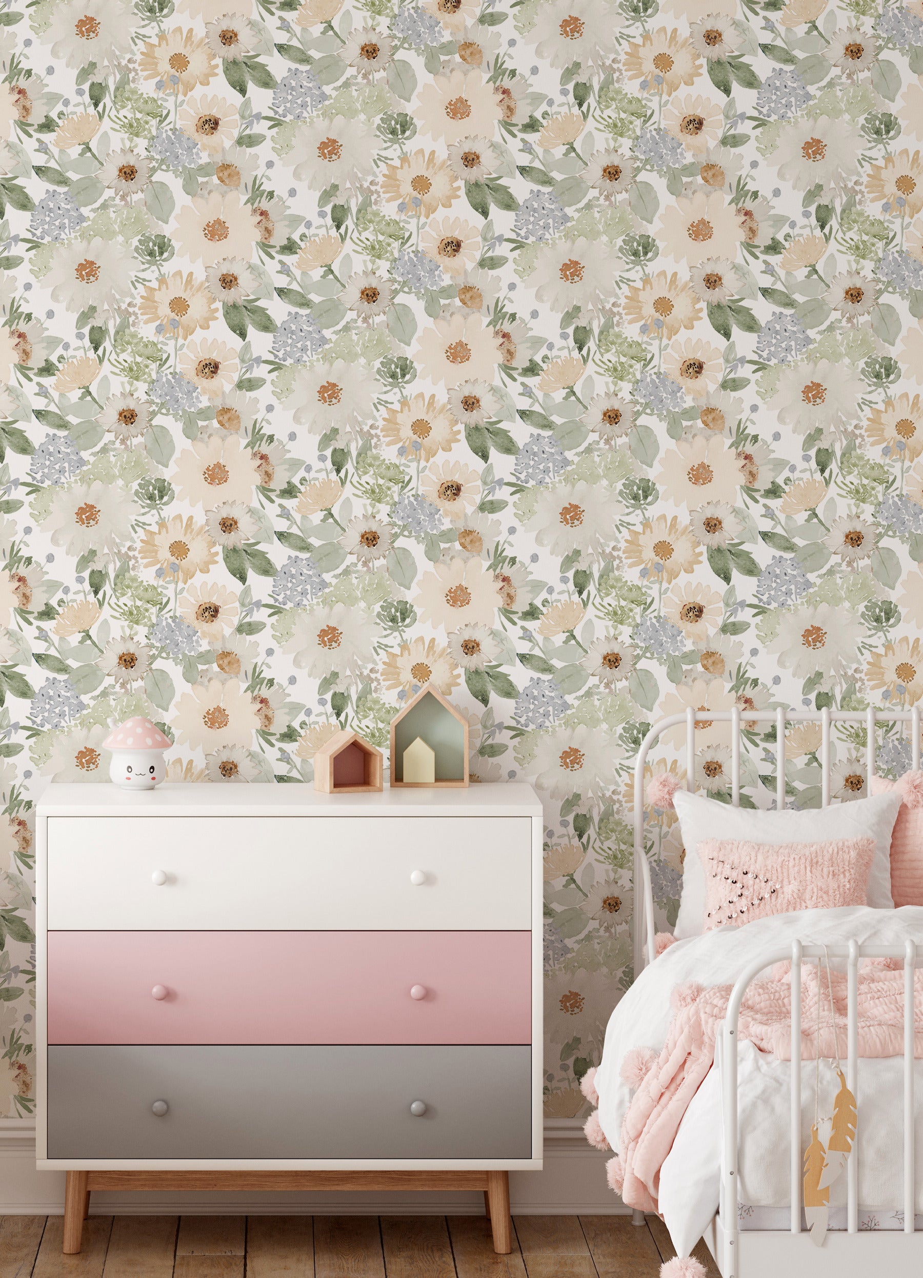 Clara Jean Peel and Stick Wallpaper in a room setting