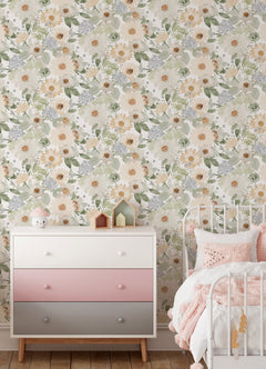 Clara Jean Peel and Stick Wallpaper in a room setting