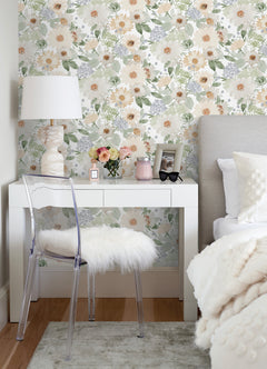 Clara Jean Peel and Stick Wallpaper in a room setting