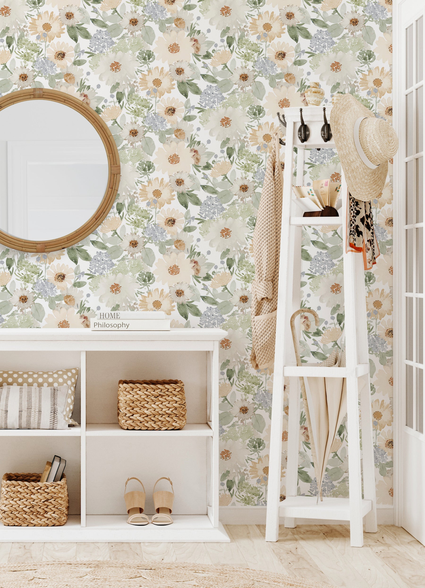 Clara Jean Peel and Stick Wallpaper in a room setting