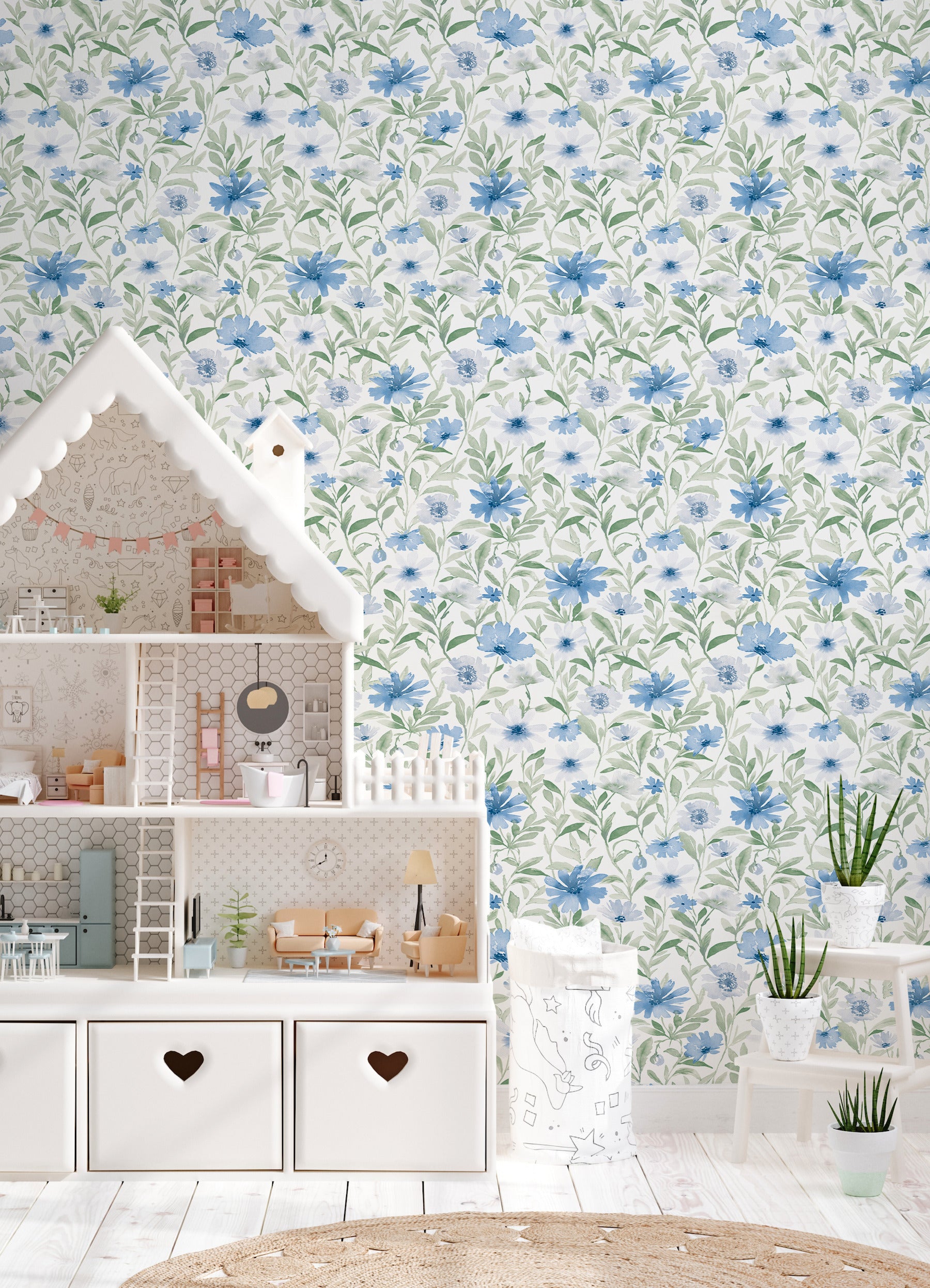 Clara Jean Peel and Stick Wallpaper in a room setting