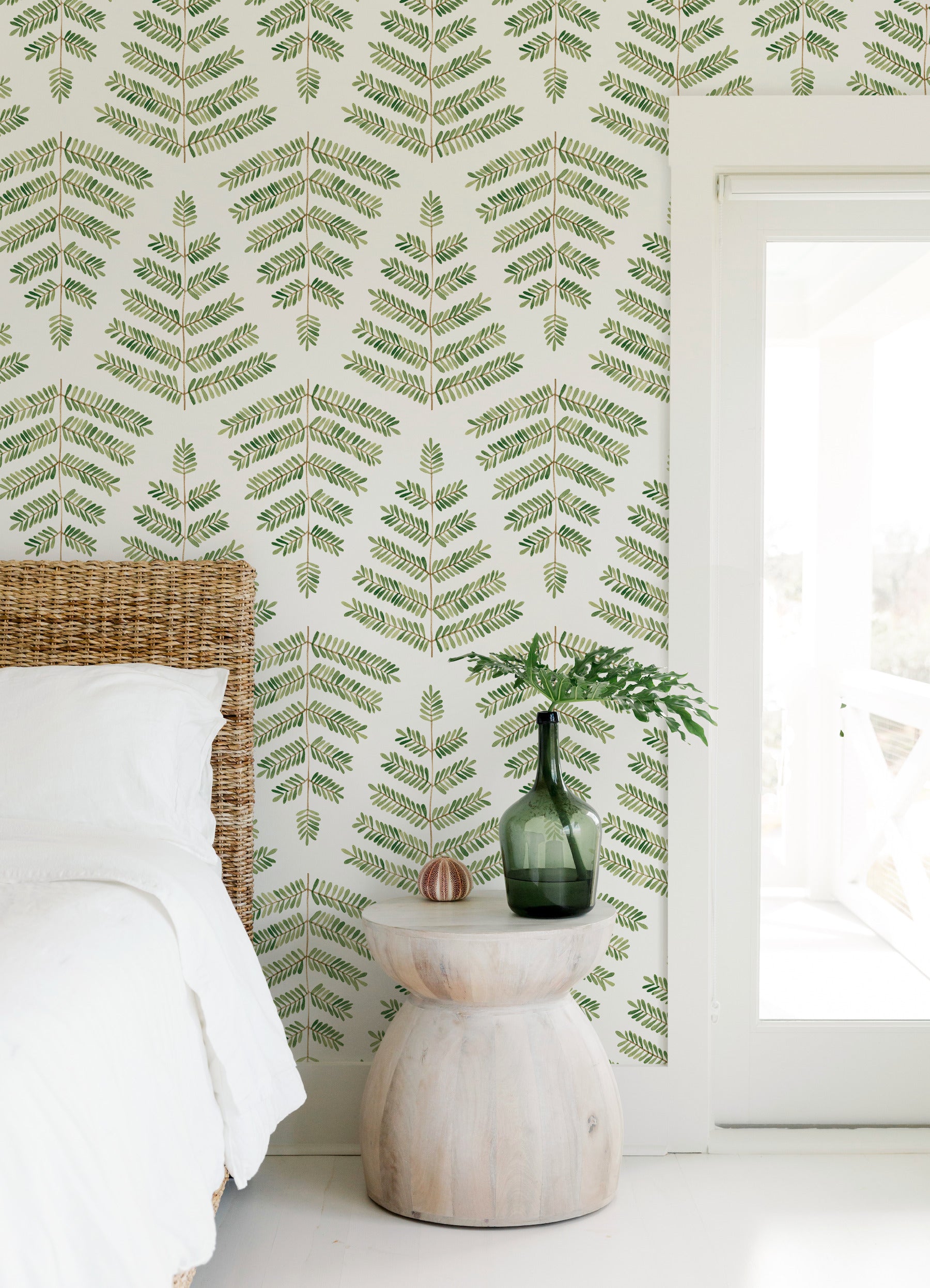 Cat Coquillette Leaflets Peel and Stick Wallpaper in a room setting