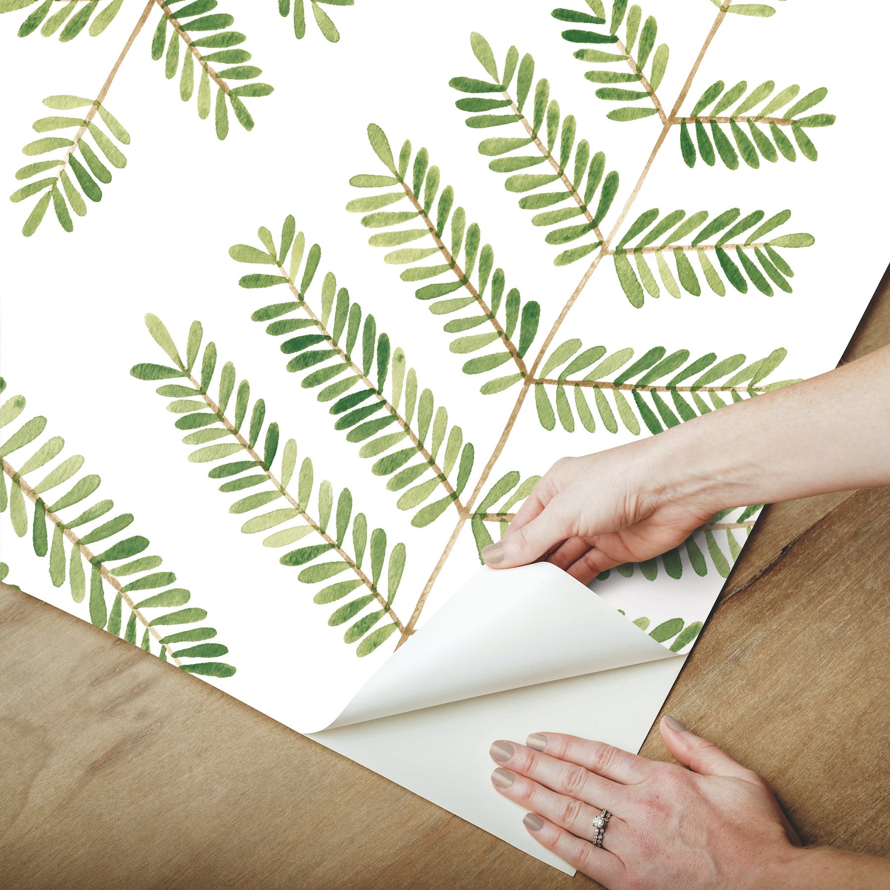 Cat Coquillette Leaflets Peel and Stick Wallpaper - how to peel