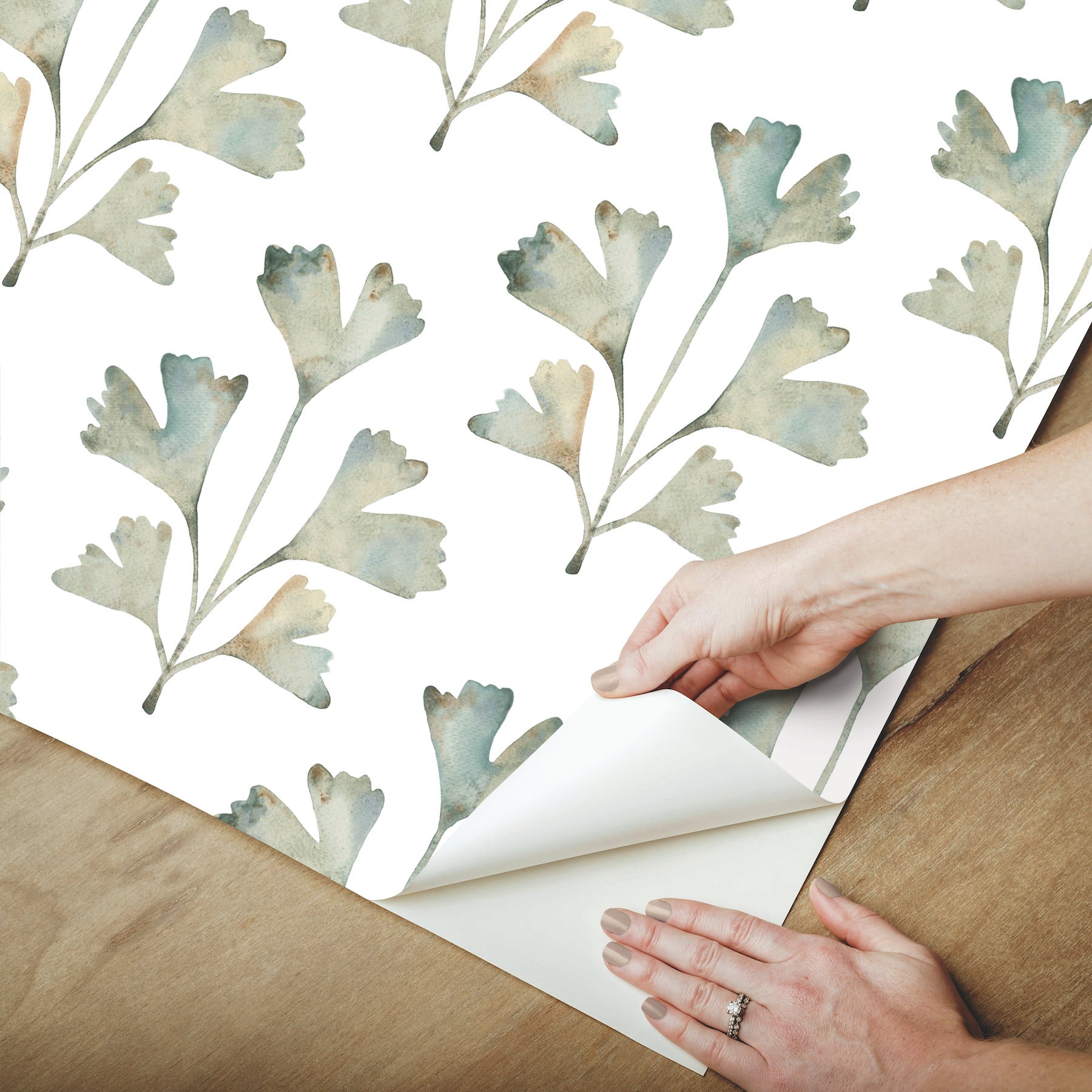 Cat Coquillette Gingko Peel and Stick Wallpaper - how to peel
