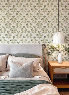 Cat Coquillette Gingko Peel and Stick Wallpaper in a room setting