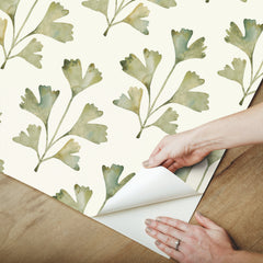 Cat Coquillette Gingko Peel and Stick Wallpaper - how to peel