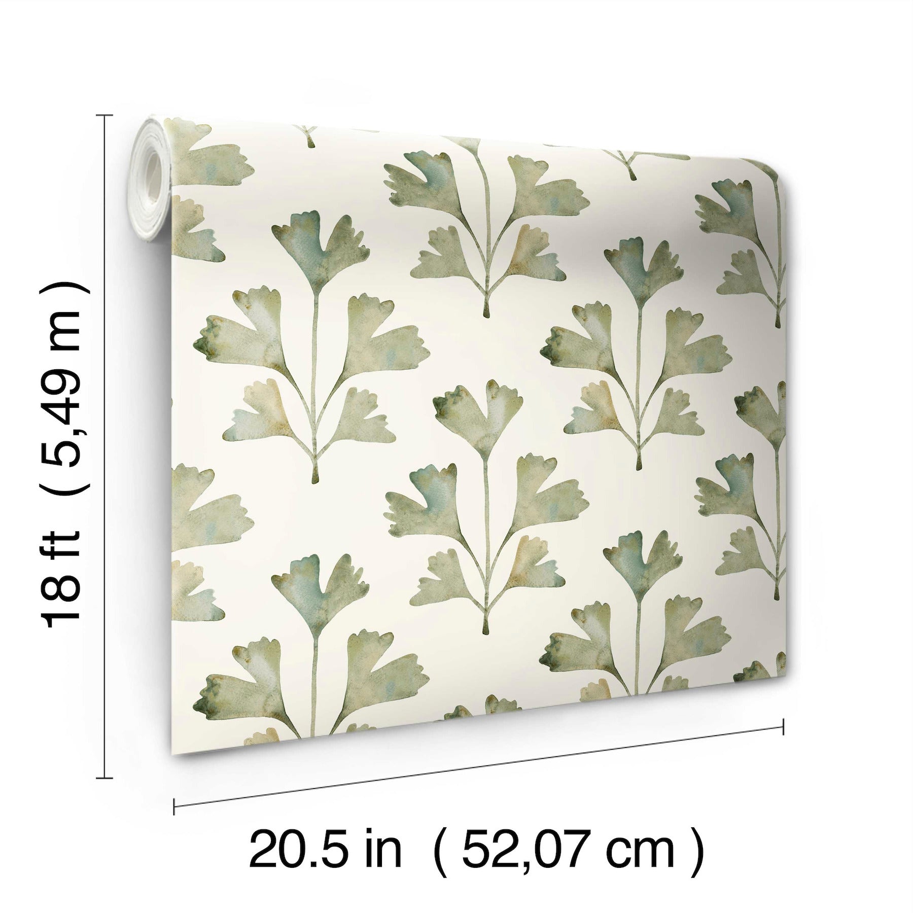 Cat Coquillette Gingko Peel and Stick Wallpaper - dimensions