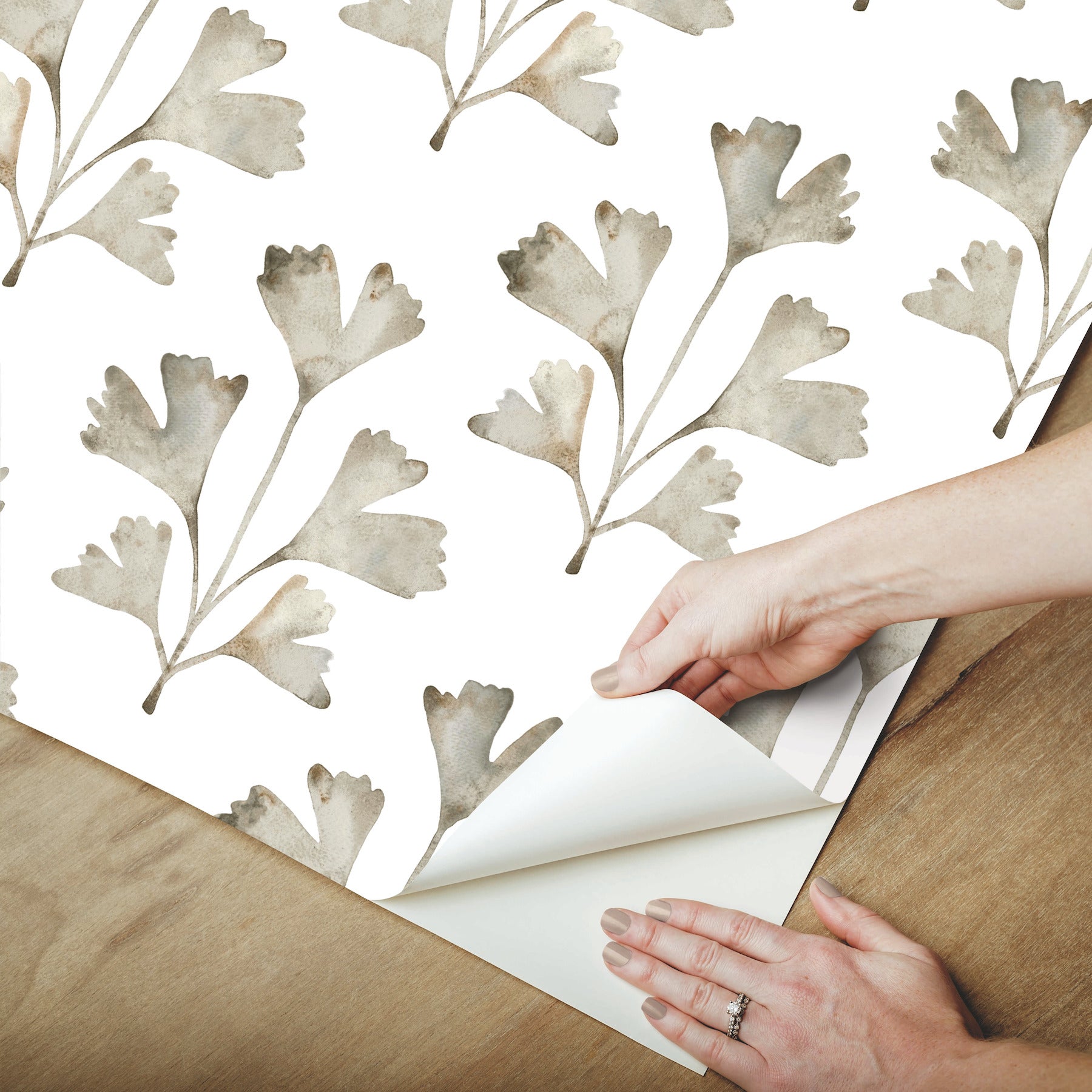 Cat Coquillette Gingko Peel and Stick Wallpaper - how to peel