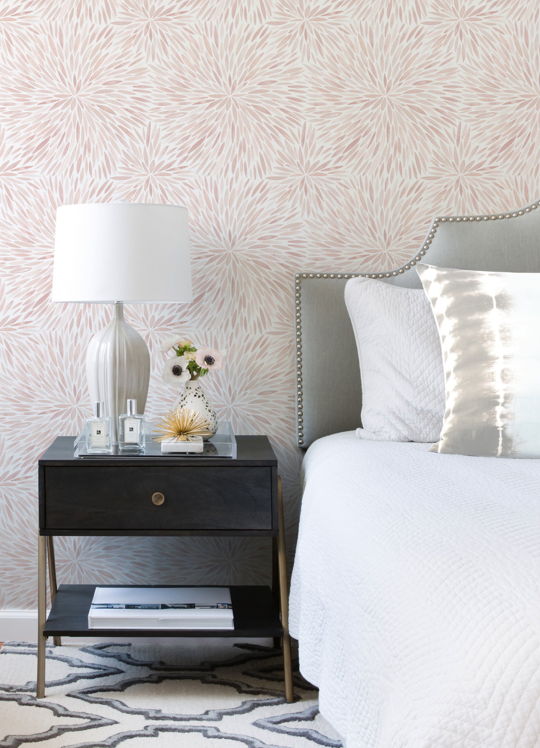 Cat Coquillette Burst Peel and Stick Wallpaper in a room setting