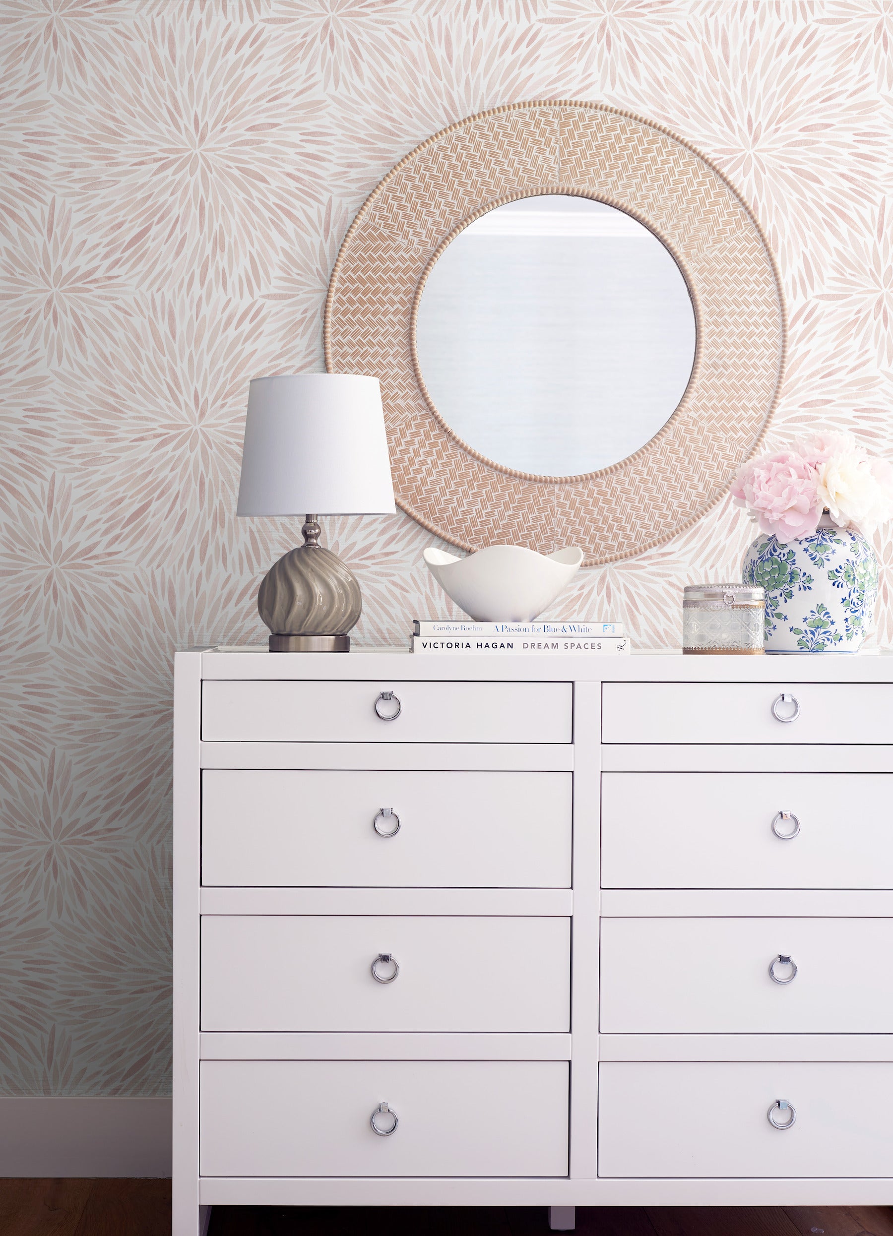 Cat Coquillette Burst Peel and Stick Wallpaper in a room setting