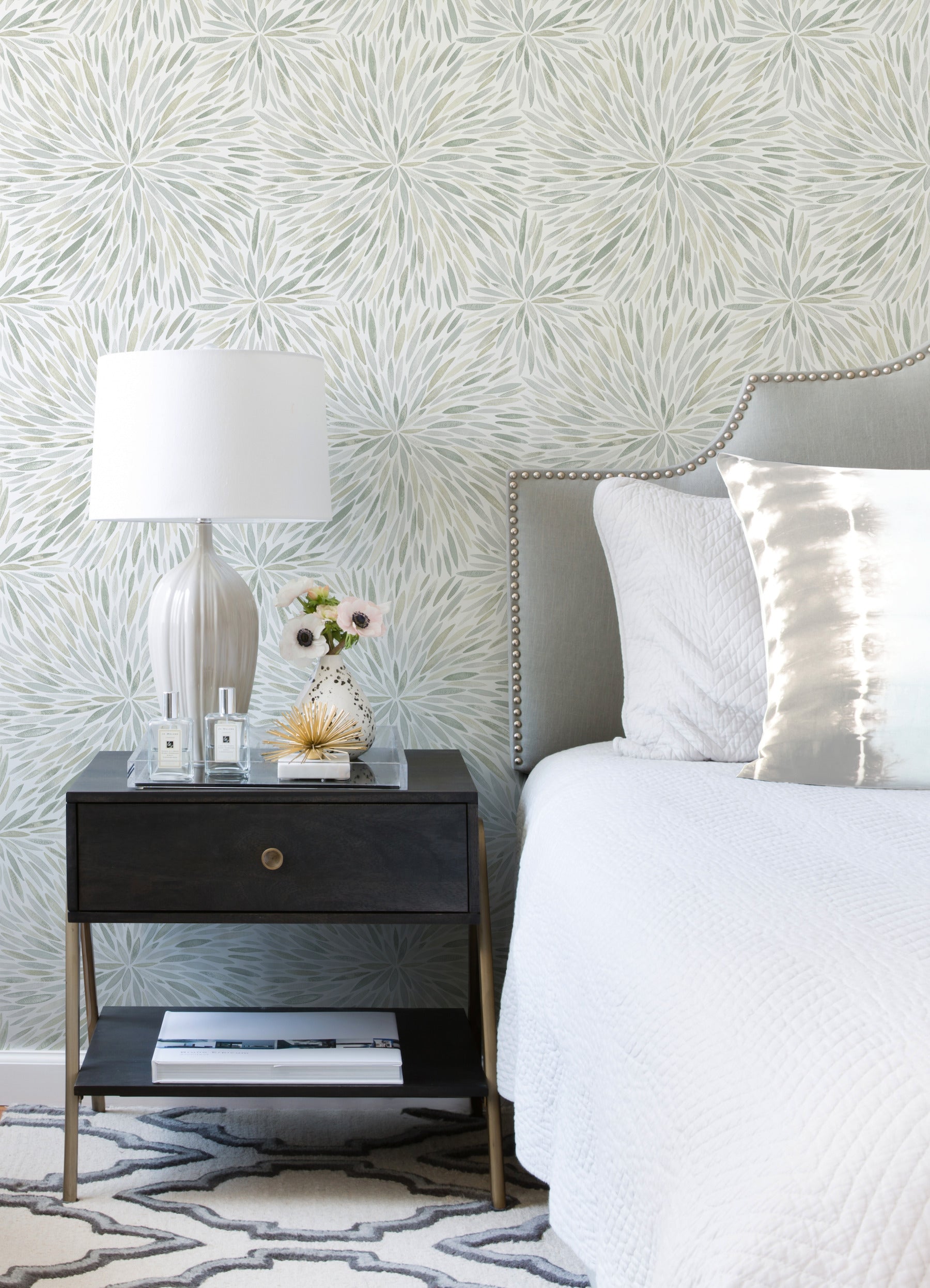 Cat Coquillette Burst Peel and Stick Wallpaper in a room setting