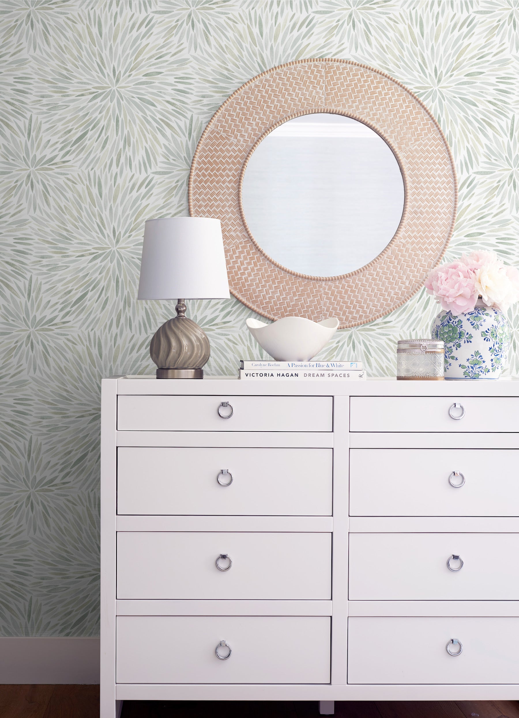 Cat Coquillette Burst Peel and Stick Wallpaper in a room setting