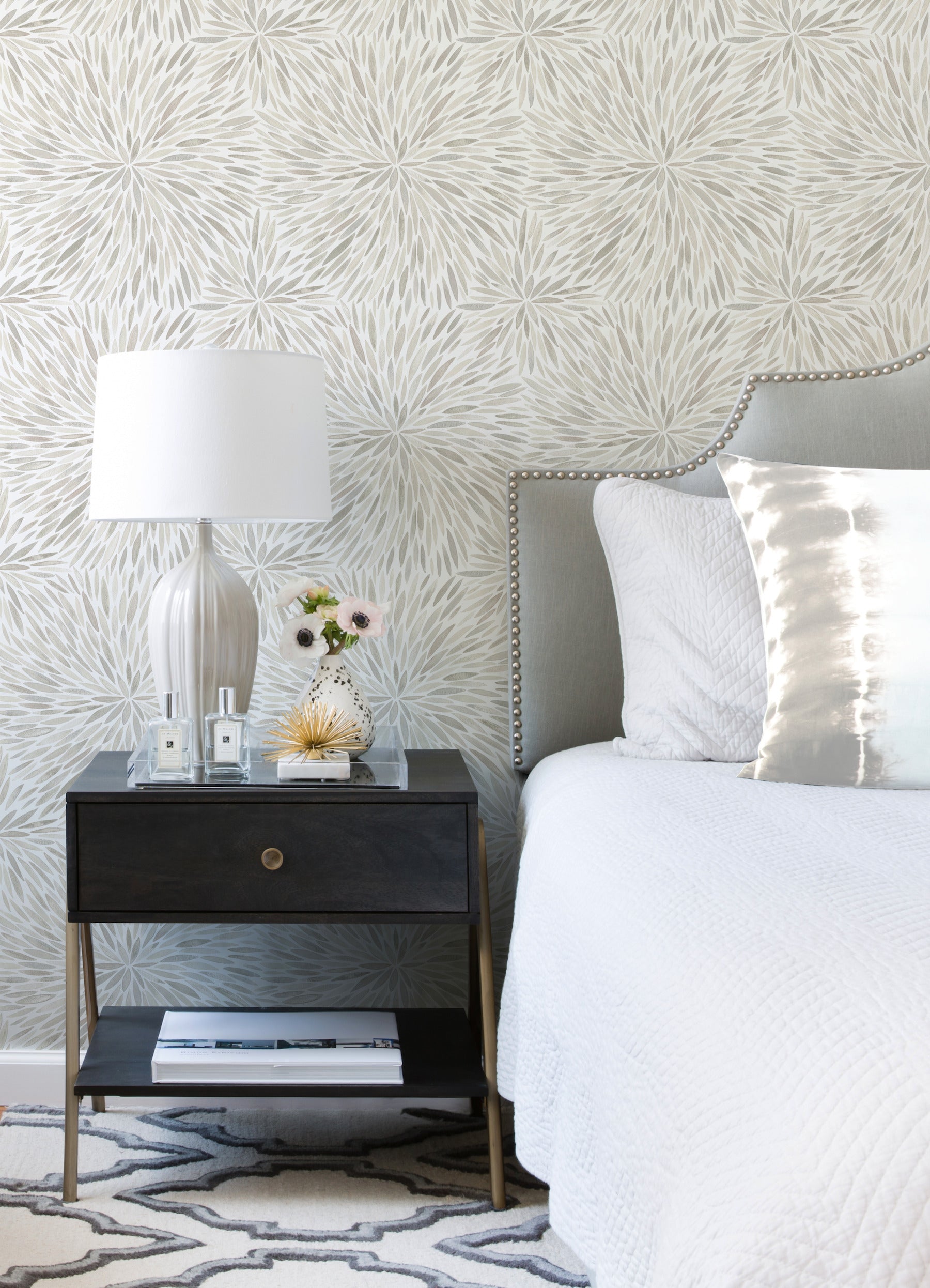 Cat Coquillette Burst Peel and Stick Wallpaper in a room setting