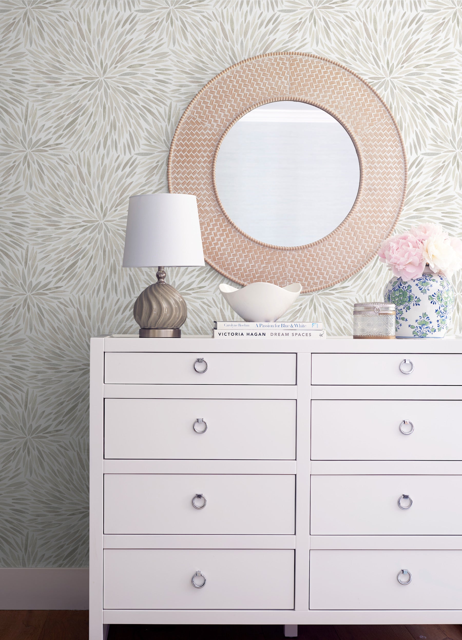 Cat Coquillette Burst Peel and Stick Wallpaper in a room setting