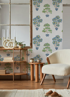 Cat Coquillette Bonsai Peel and Stick Wallpaper in a room setting