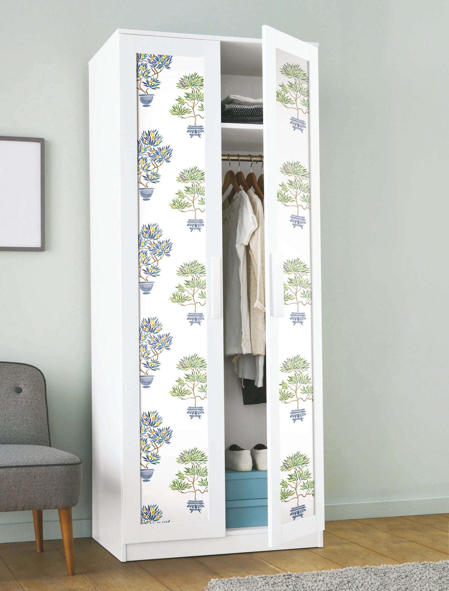 Cat Coquillette Bonsai Peel and Stick Wallpaper in a room setting
