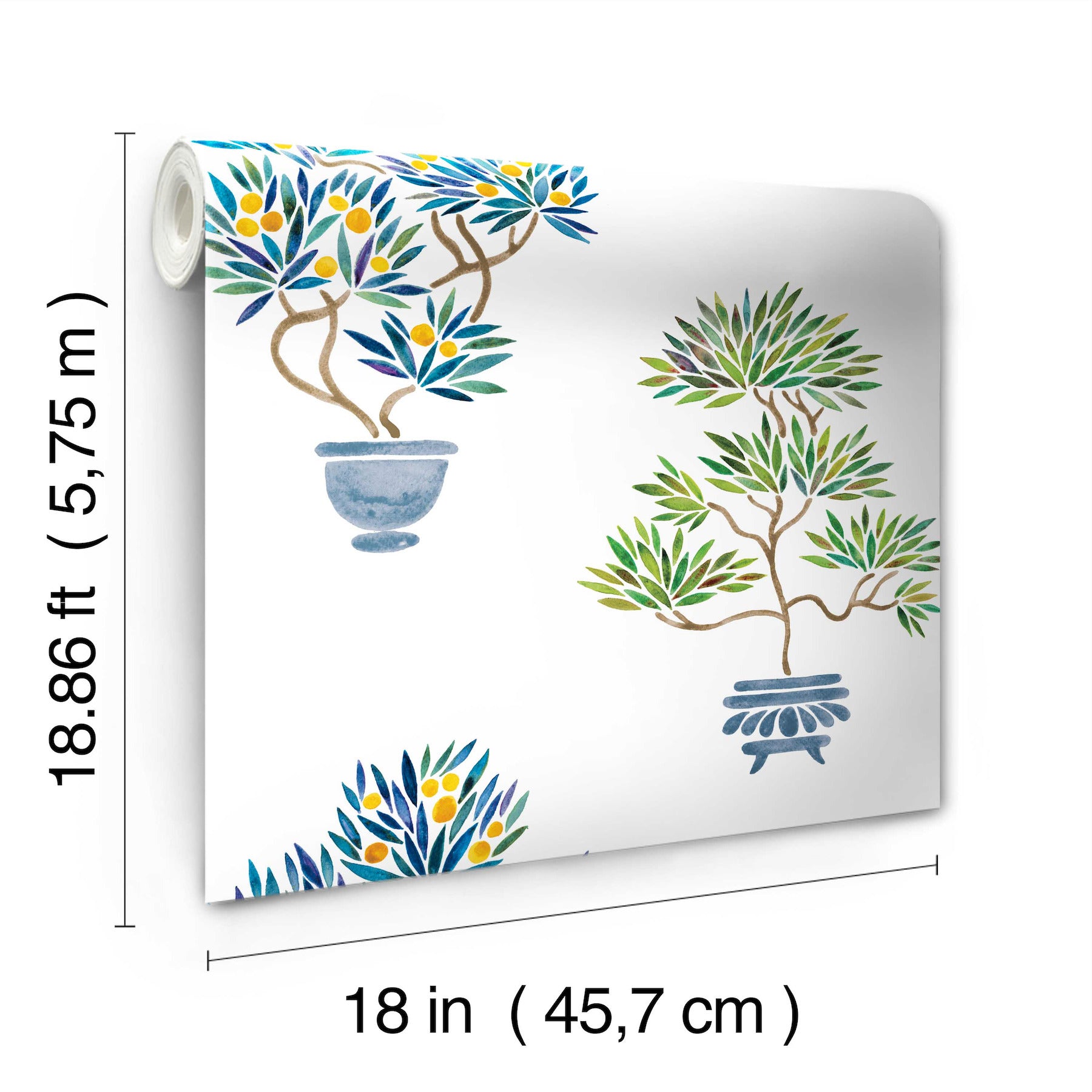 Cat Coquillette Bonsai Peel and Stick Wallpaper - dimensions