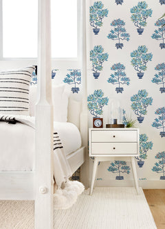Cat Coquillette Bonsai P&S Wallpaper in a room setting