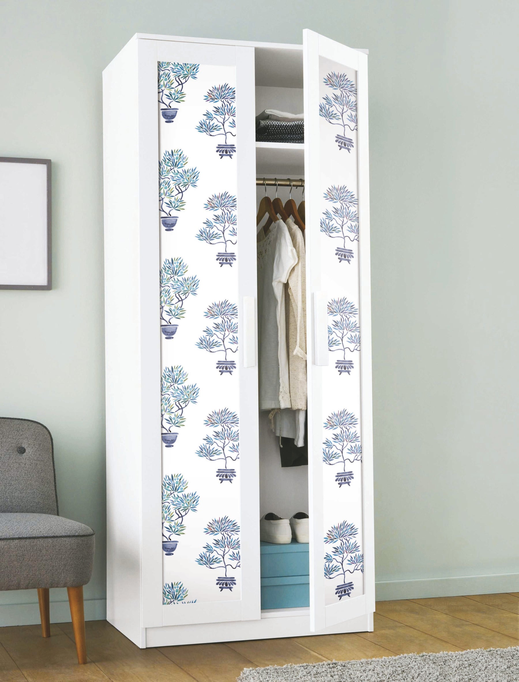 Cat Coquillette Bonsai P&S Wallpaper in a room setting