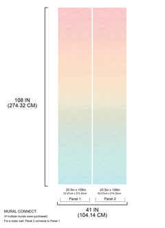 Aura Ombre P&S Wall Murals - dimensions