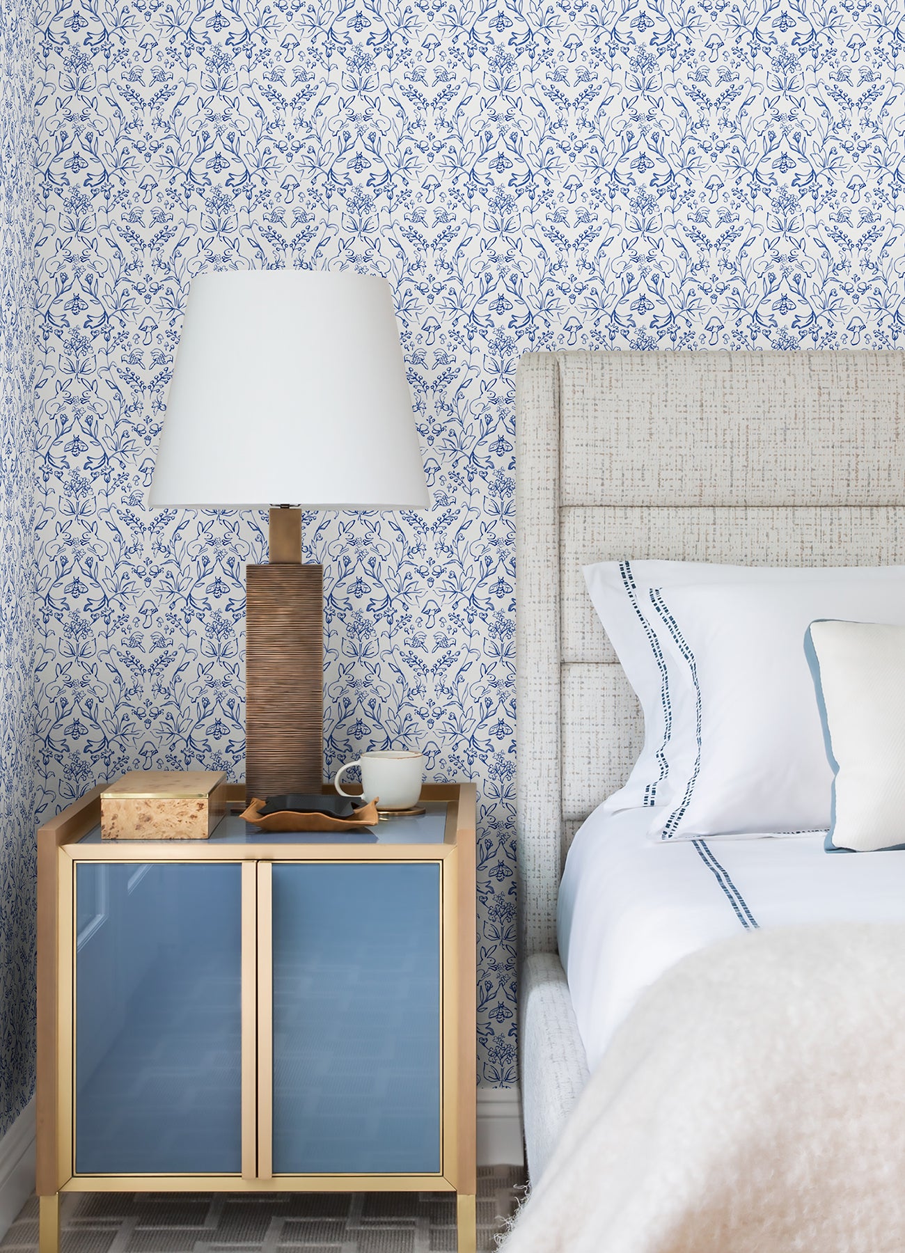 Meadow Blue Peel & Stick Wallpaper in a room setting