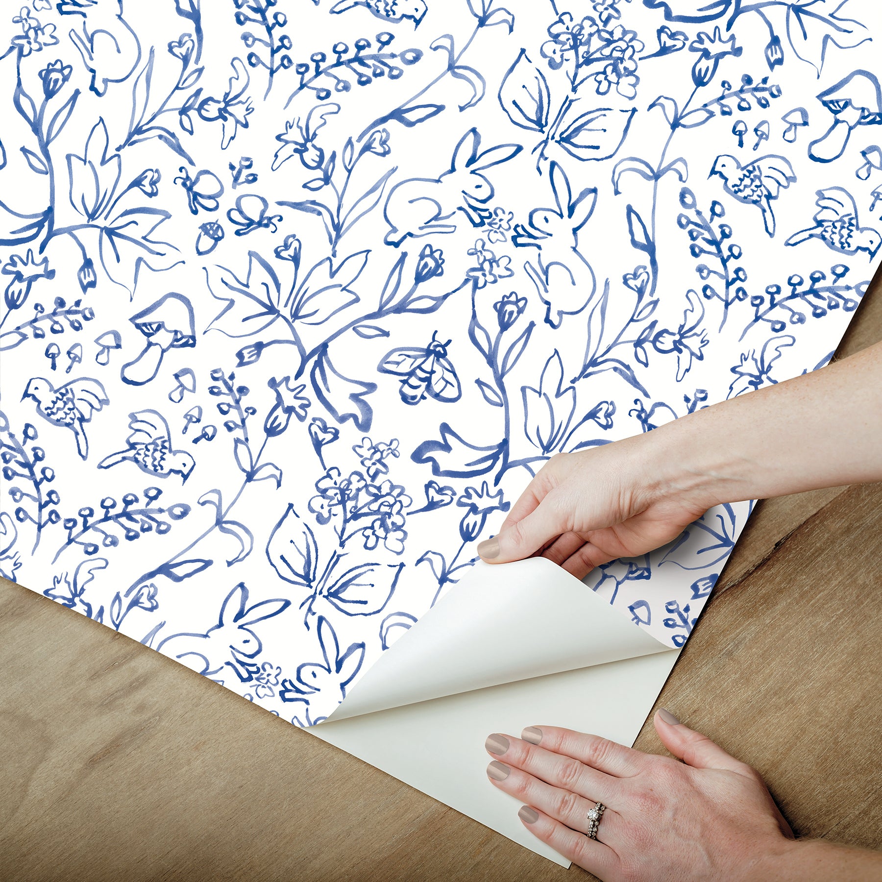 Meadow Blue Peel & Stick Wallpaper - peel and stick application