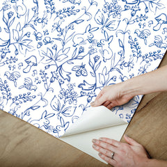 Meadow Blue Peel & Stick Wallpaper - peel and stick application