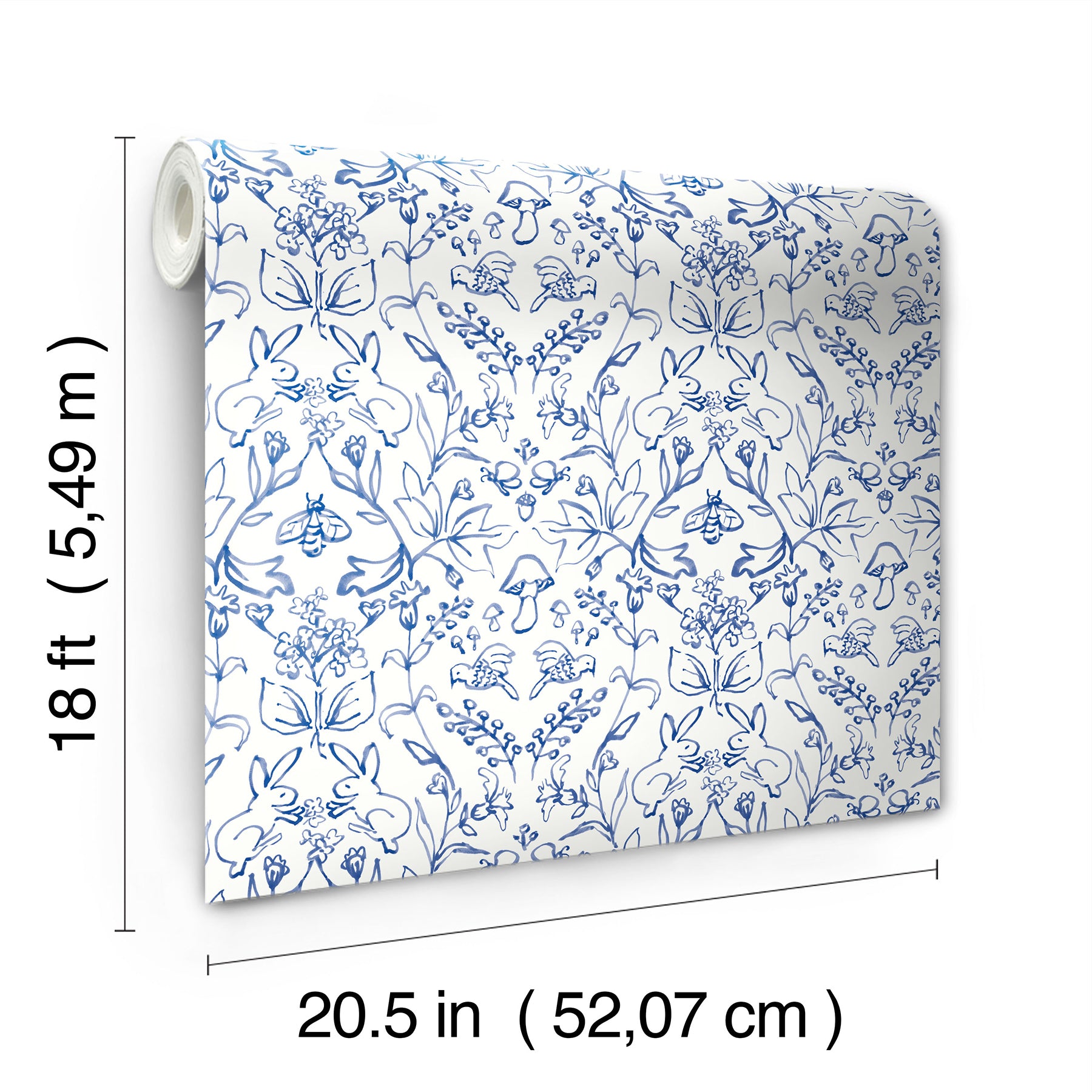 Meadow Blue Peel & Stick Wallpaper - dimensions
