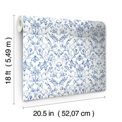 Meadow Blue Peel & Stick Wallpaper - dimensions