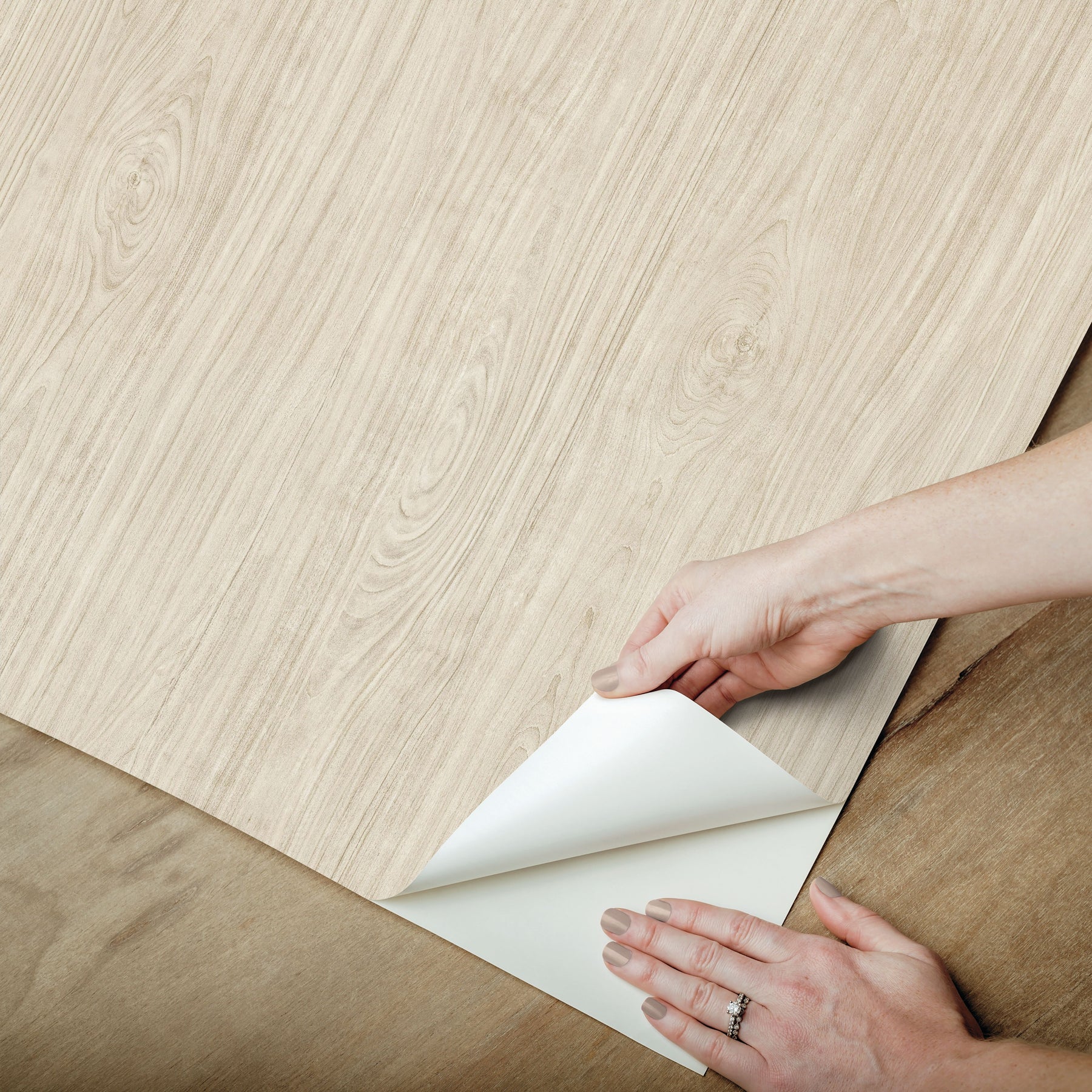 Cherry Wood Peel & Stick Wallpaper - how to peel