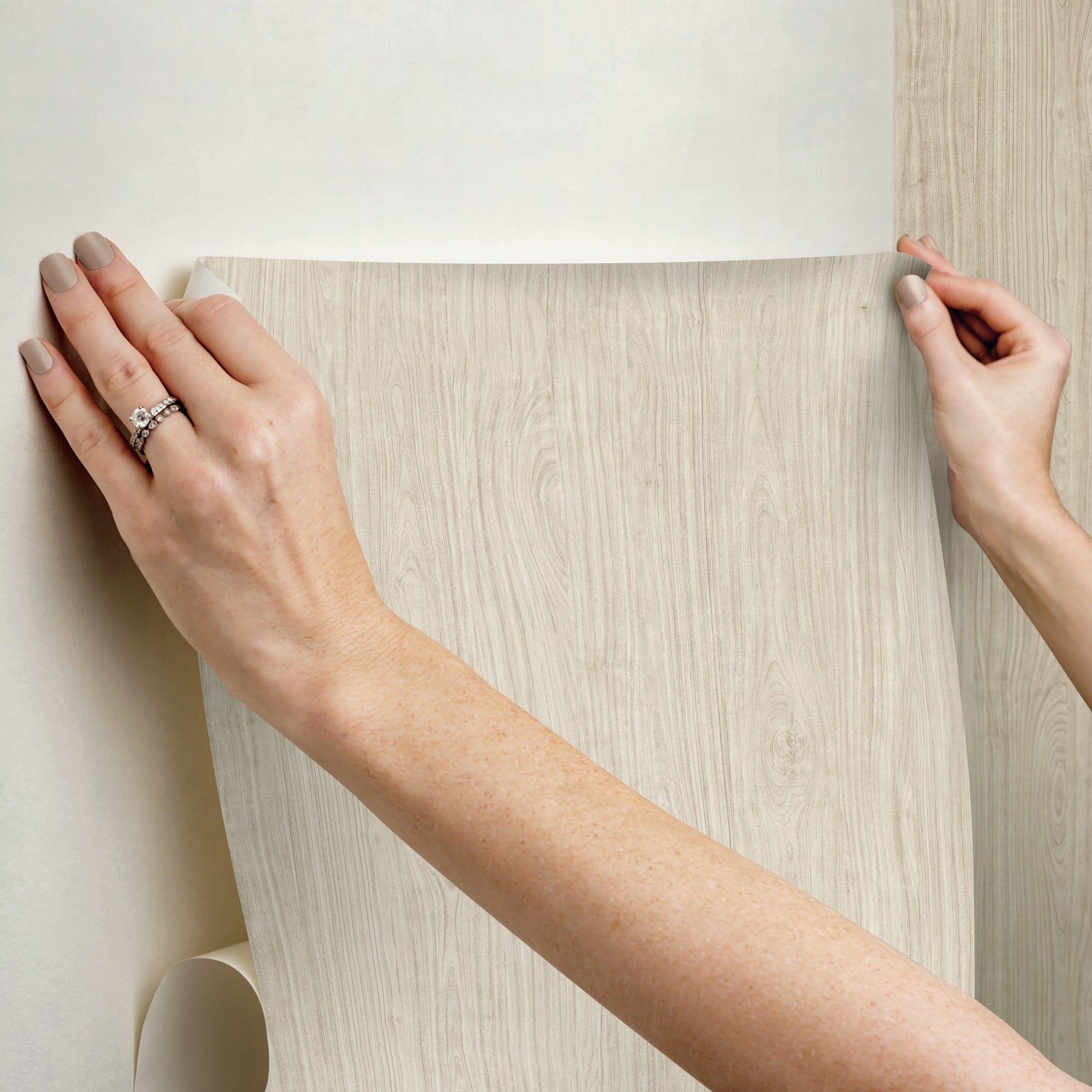 Cherry Wood Peel & Stick Wallpaper - how to stick