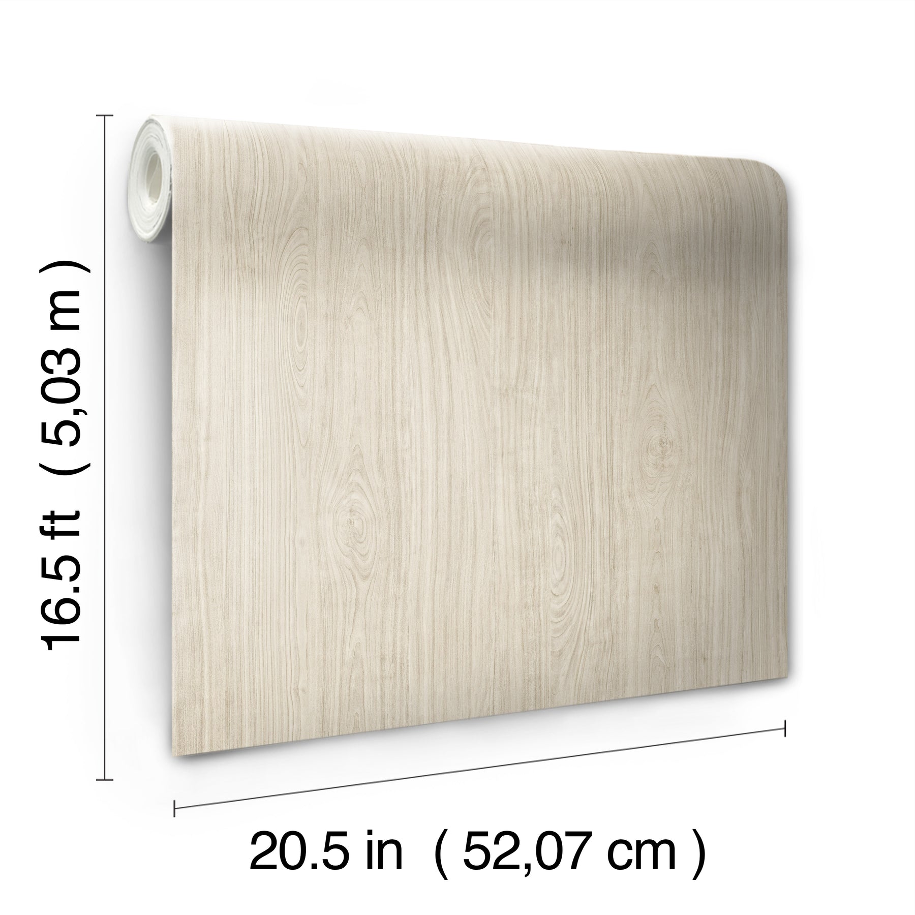 Cherry Wood Peel & Stick Wallpaper - dimensions