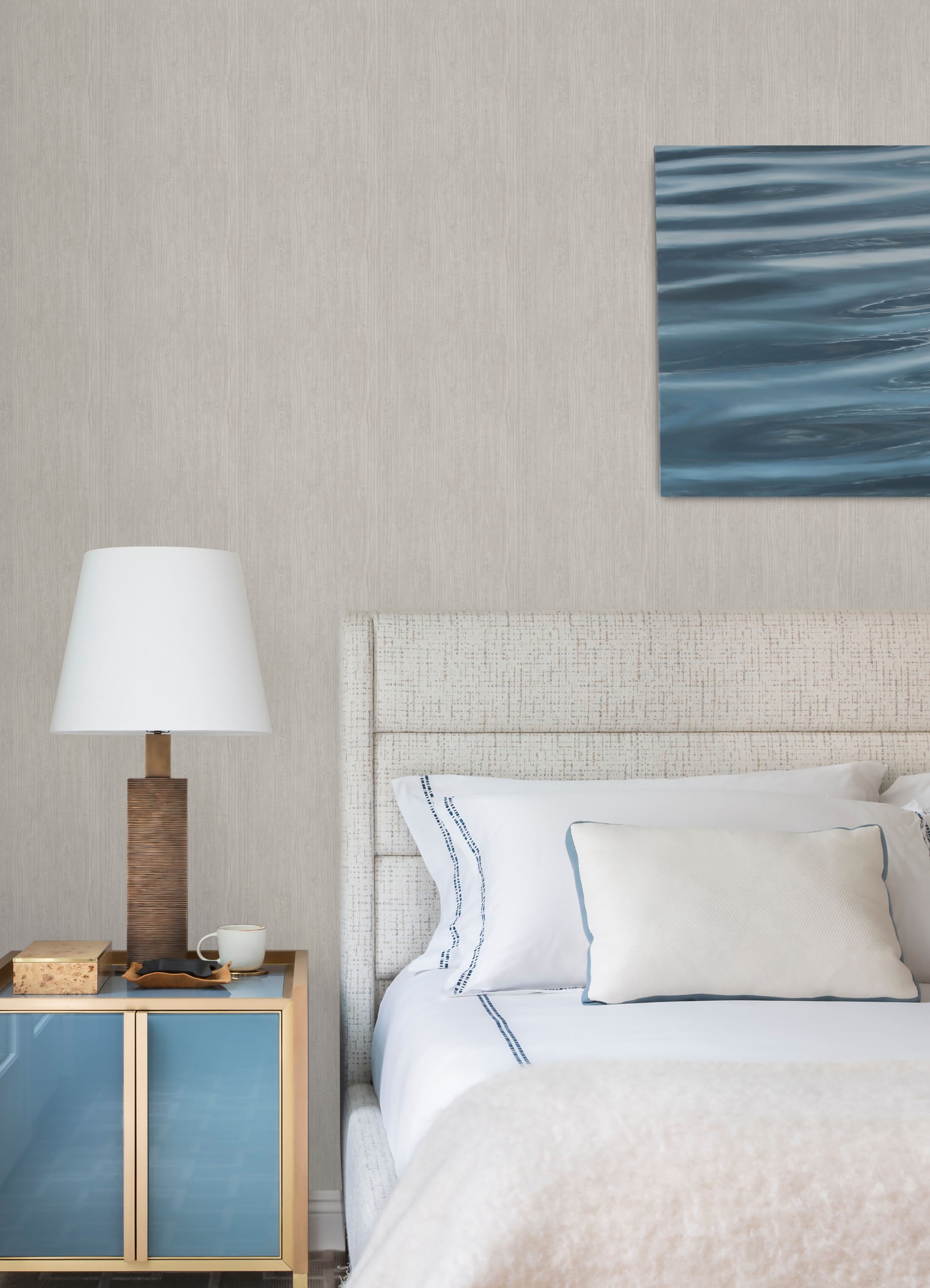 Cherry Wood Peel & Stick Wallpaper in a room setting