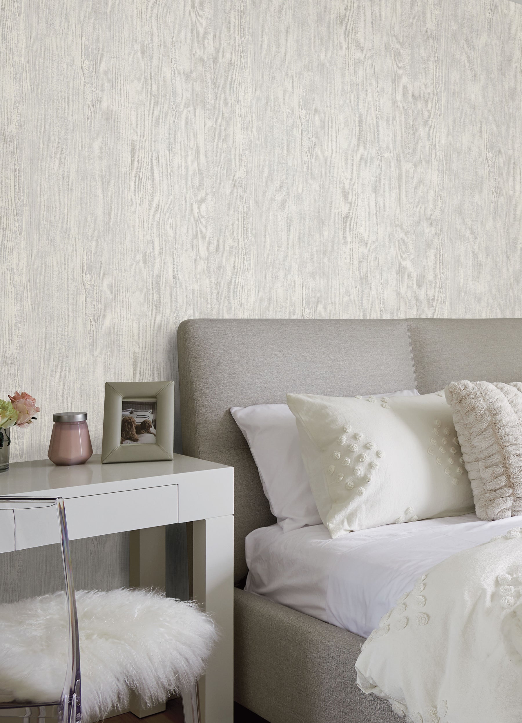 Dimensional Natural Wood Peel & Stick Wallpaper in a room setting