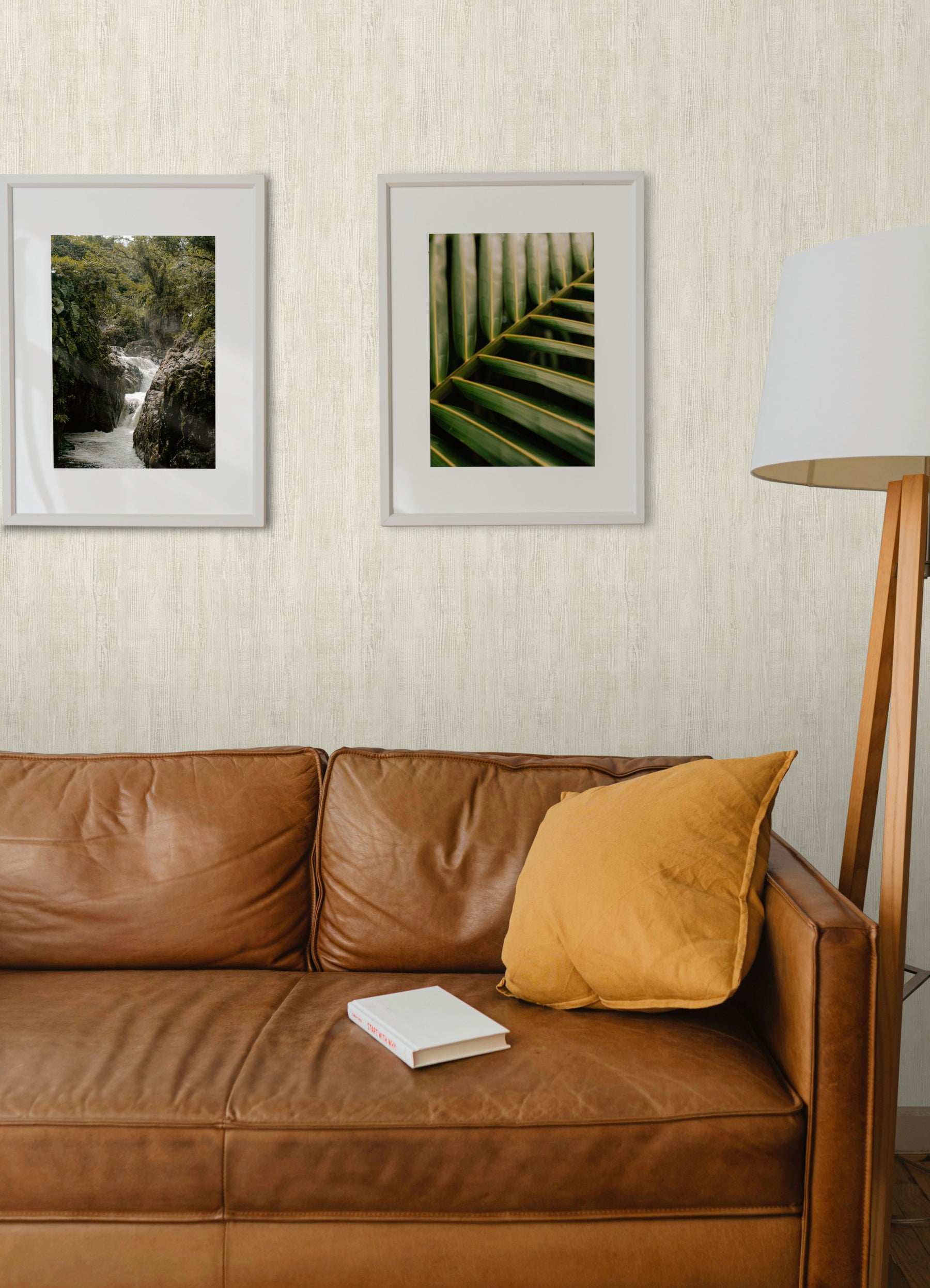 Dimensional Natural Wood Peel & Stick Wallpaper in a room setting