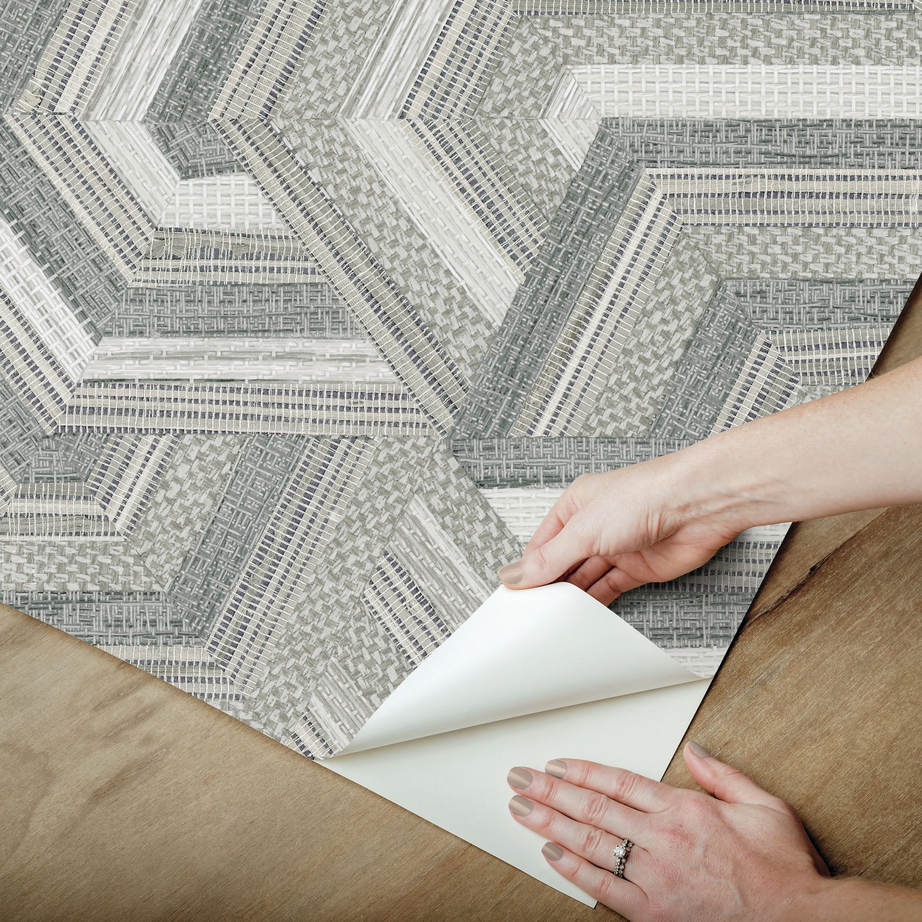 Geo Puzzle Peel and Stick Wallpaper - how to peel