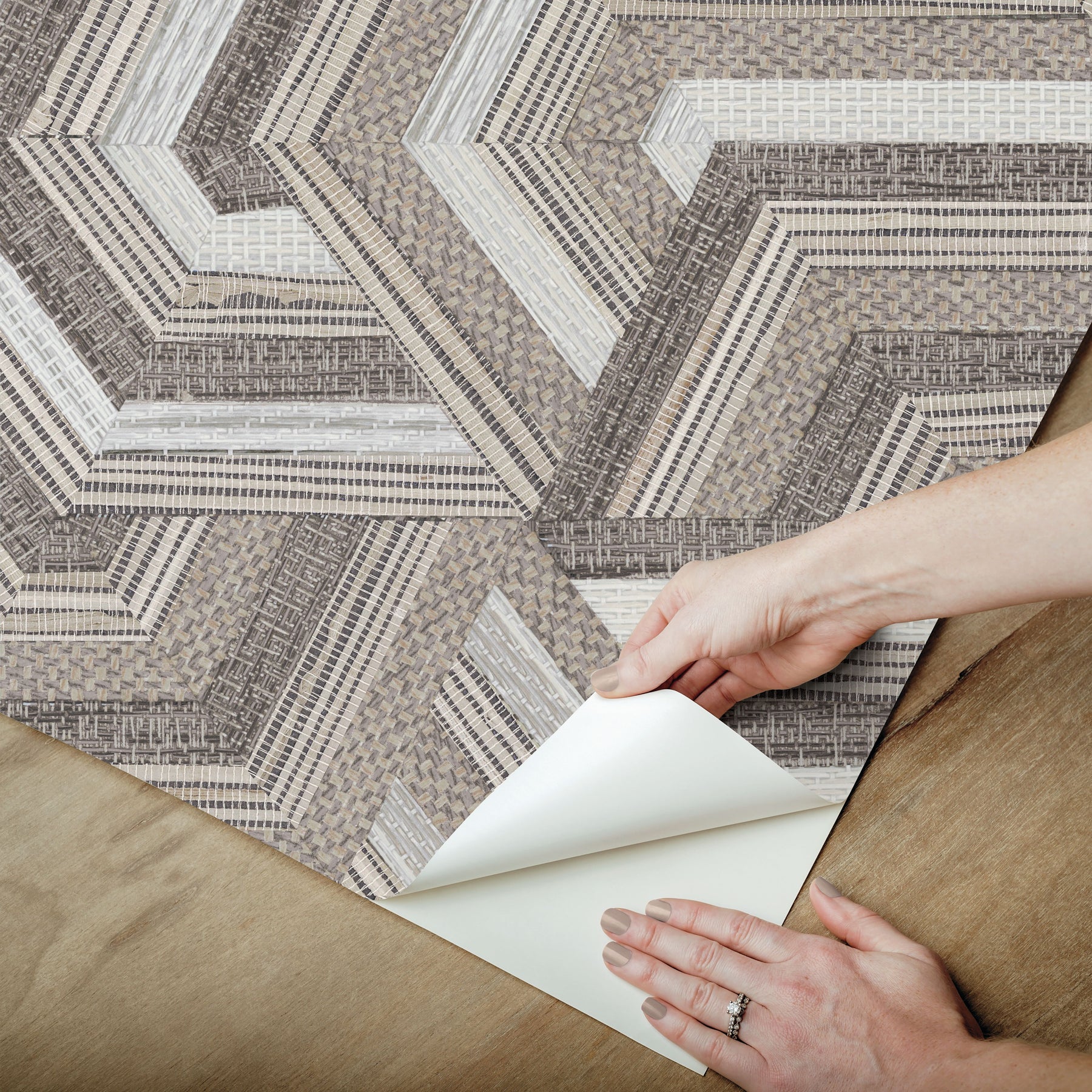 Geo Puzzle Peel and Stick Wallpaper - how to peel