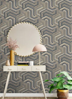 Geo Puzzle P&S Wallpaper in a room setting