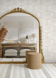 Dimensional Square Plaster Peel and Stick Wallpaper in a room setting