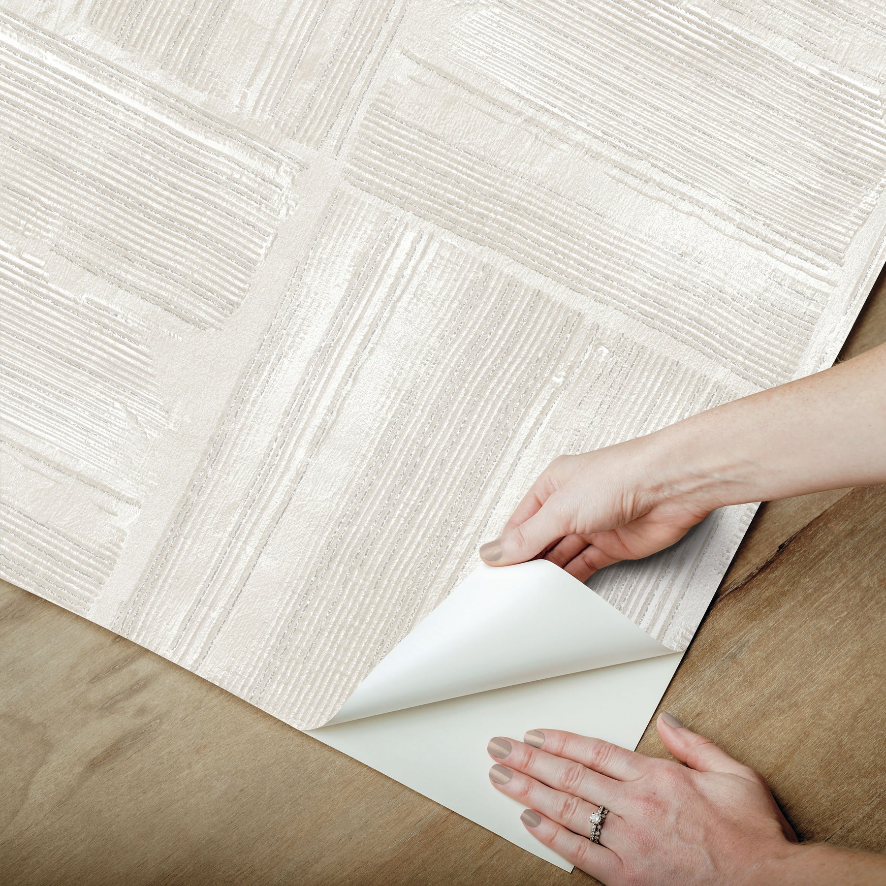 Dimensional Square Plaster Peel and Stick Wallpaper - how to peel
