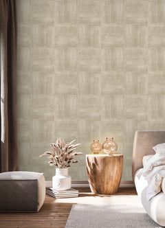 Dimensional Square Plaster Peel and Stick Wallpaper in a room setting