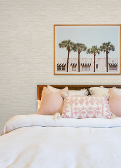 Dimensional Grasscloth Peel and Stick Wallpaper in a room setting