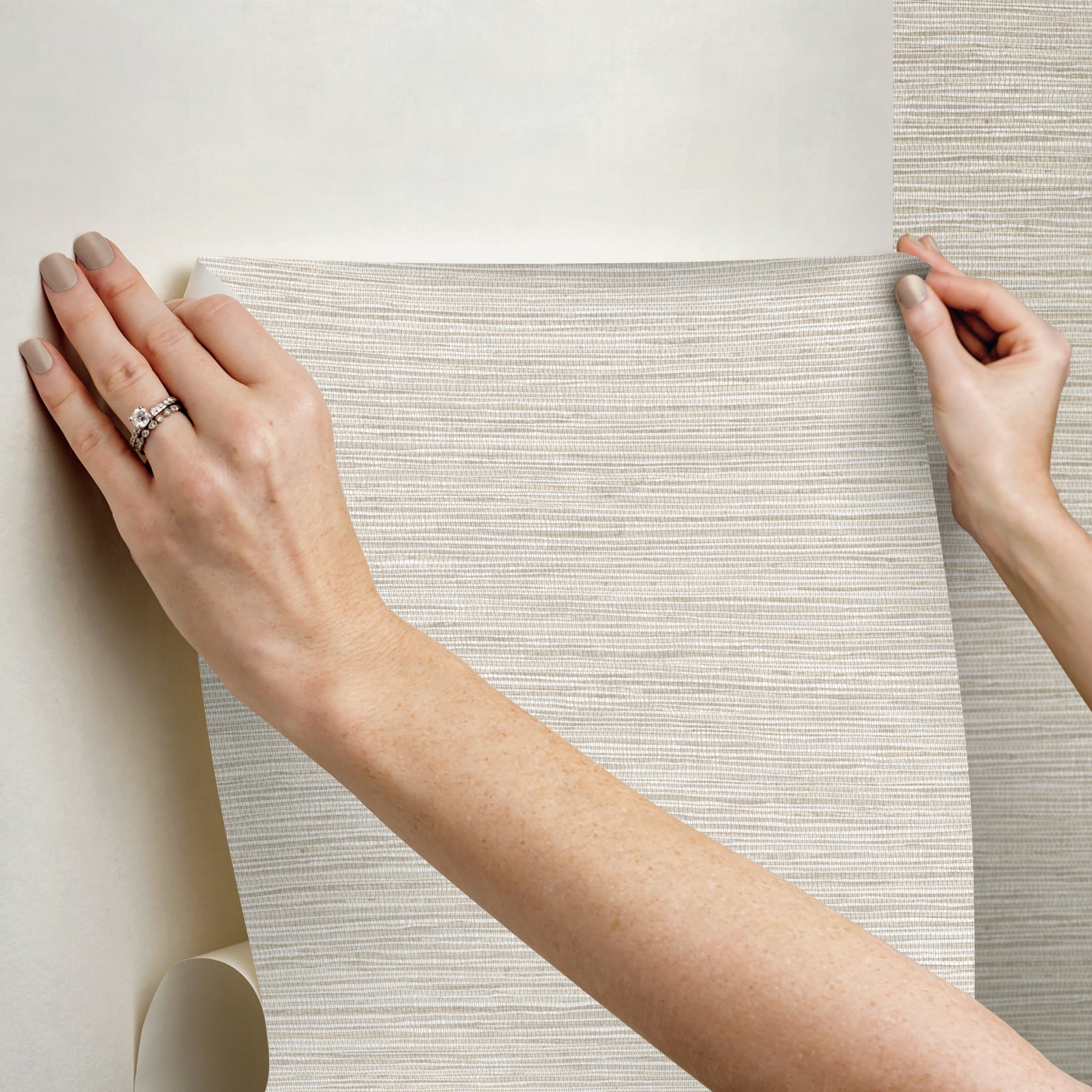 Dimensional Grasscloth Peel and Stick Wallpaper - how to stick