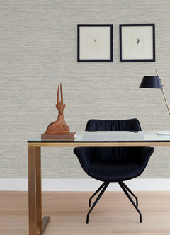 Dimensional Grasscloth Peel and Stick Wallpaper in a room setting